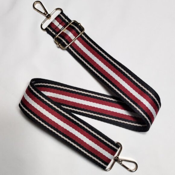 Adjustable Replacement Detachable Crossbody Bag Purse Strap Gold Metal Striped - Picture 1 of 4